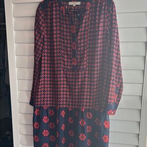 LOFT Floral Drop Waist Dress